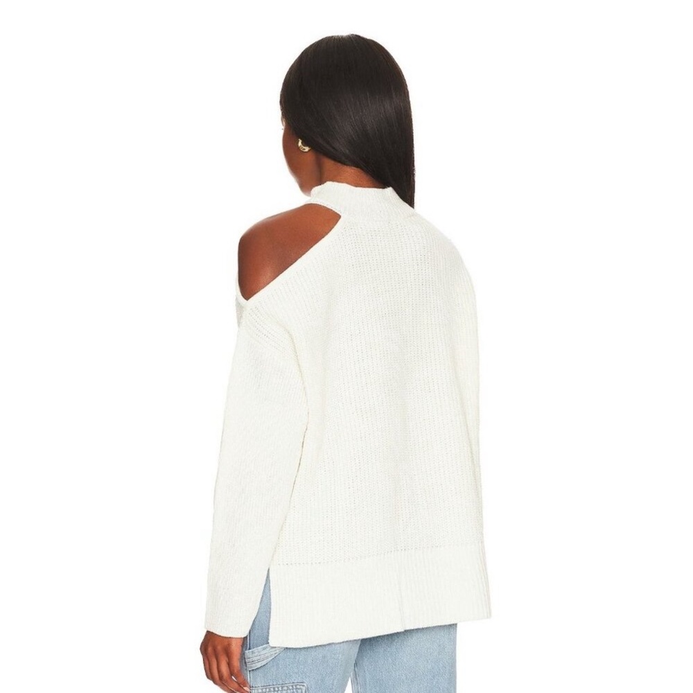Sanctuary Cut-It-Out Mock Neck Knit Sweater Cream Ivory Women’s Size Medium NWT